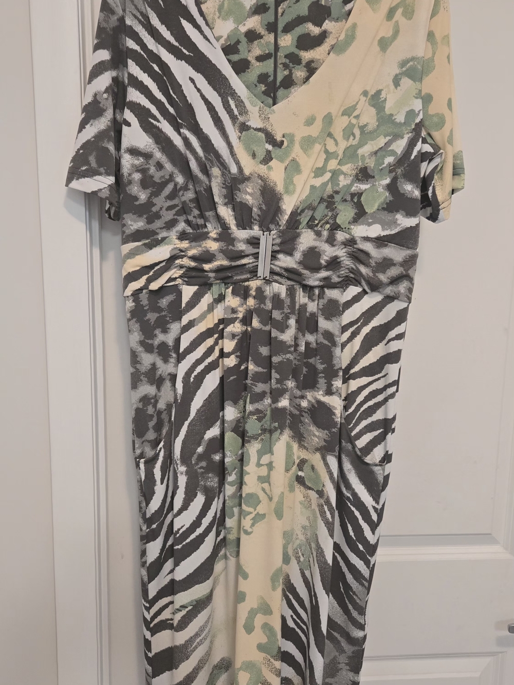 Gerry Weber Zebra Print Midi Dress in Brown , Cream & Green US Size 10